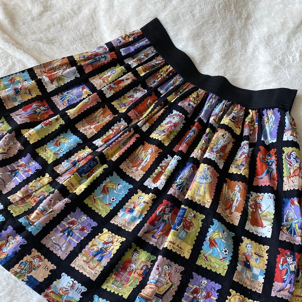 Hemet | Black Tarot Day of the Dead Loteria Skirt